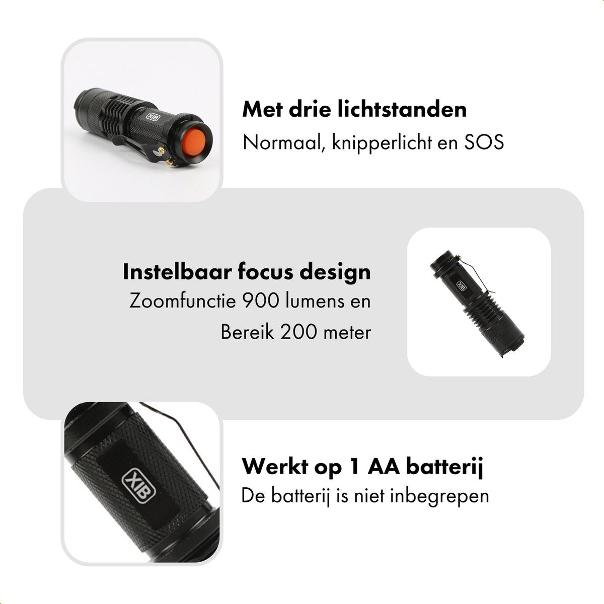 Kraftig lommelygte (lille størrelse)