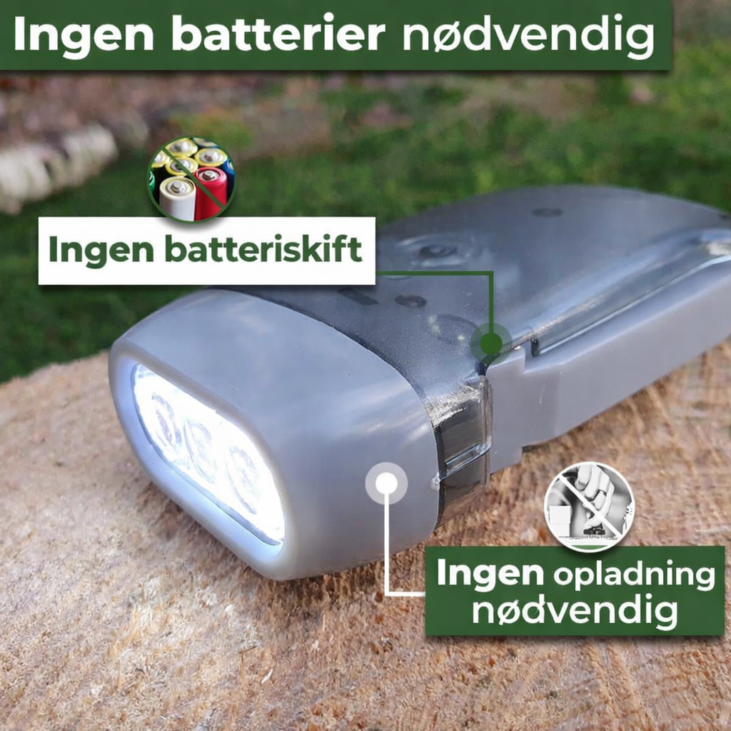 Squeeze-lommelygte – Altid lysende uden batterier (sæt med 3)