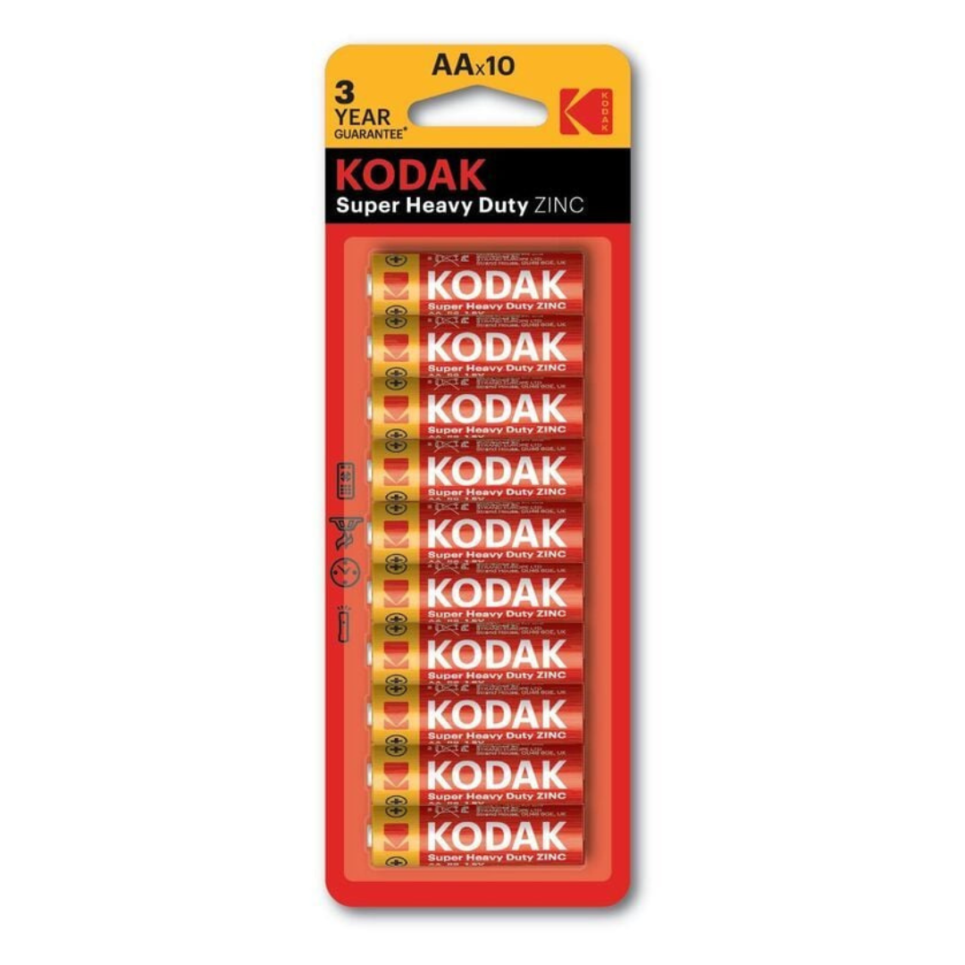 Kodak AA alkaliske batterier - ekstra kraftige (10 stk.)