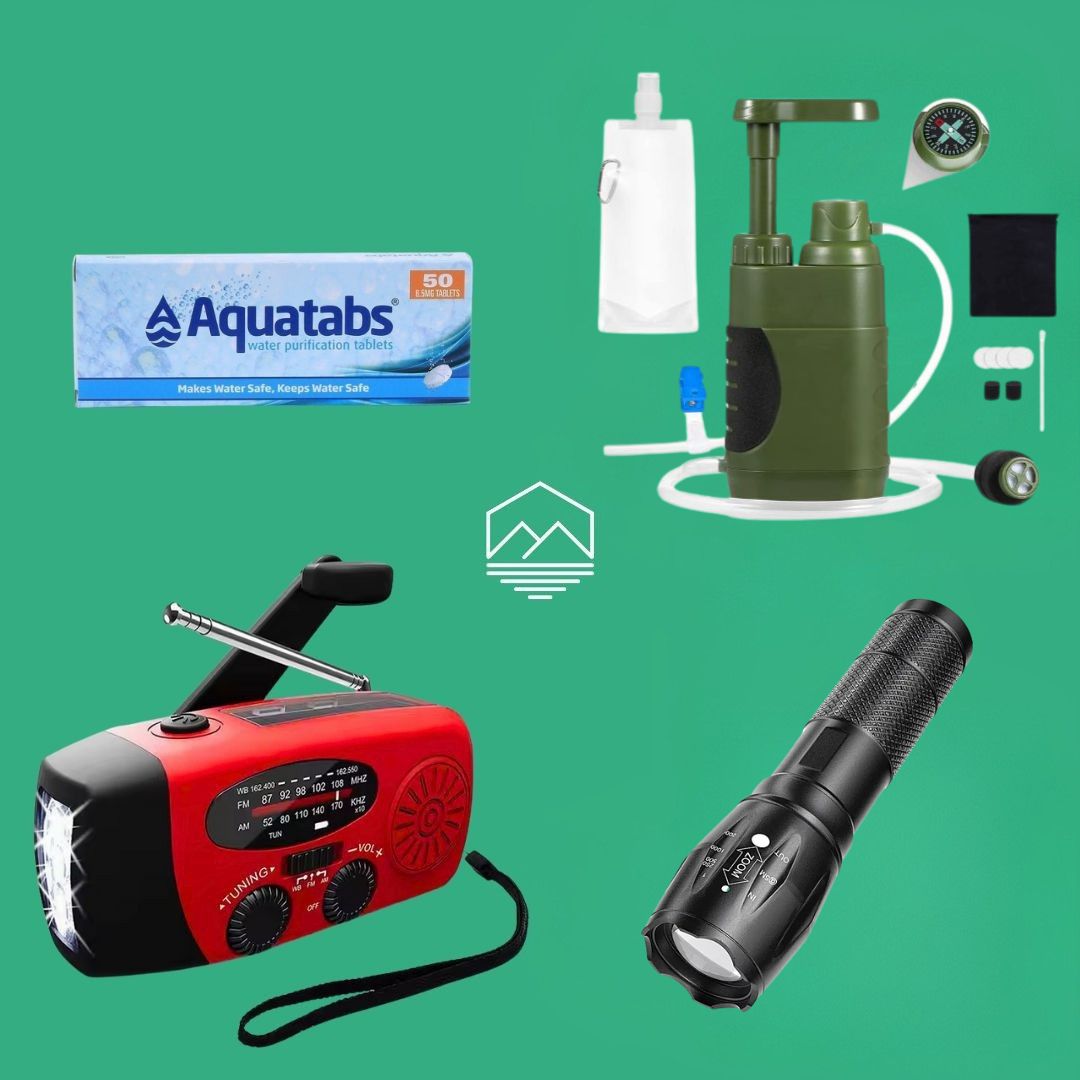 Nødstrømsafbrydelsessæt (3-4 personer) | Mørklægningsberedskab med nødradio og vandrensning