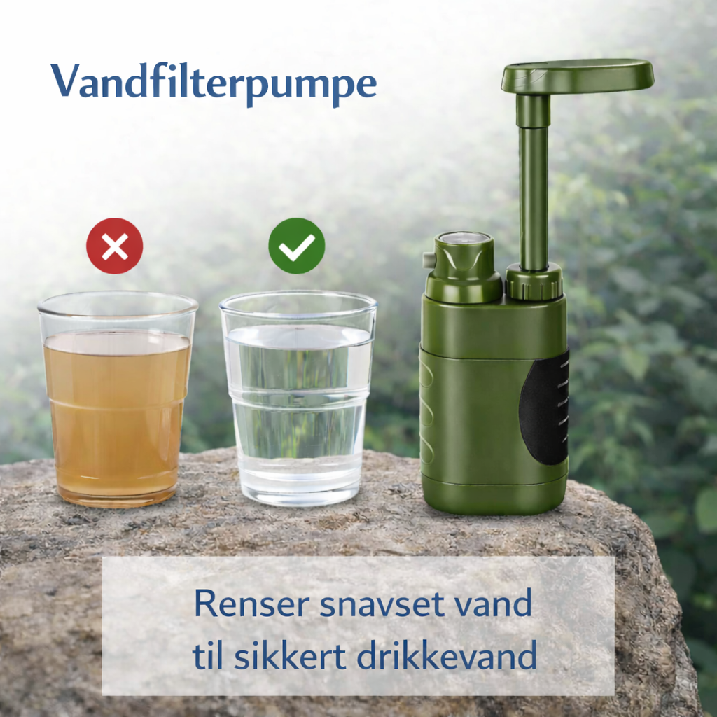 AquaDefender™ Survival Vandfilter – Til 3000 liter rent drikkevand i nødsituationer