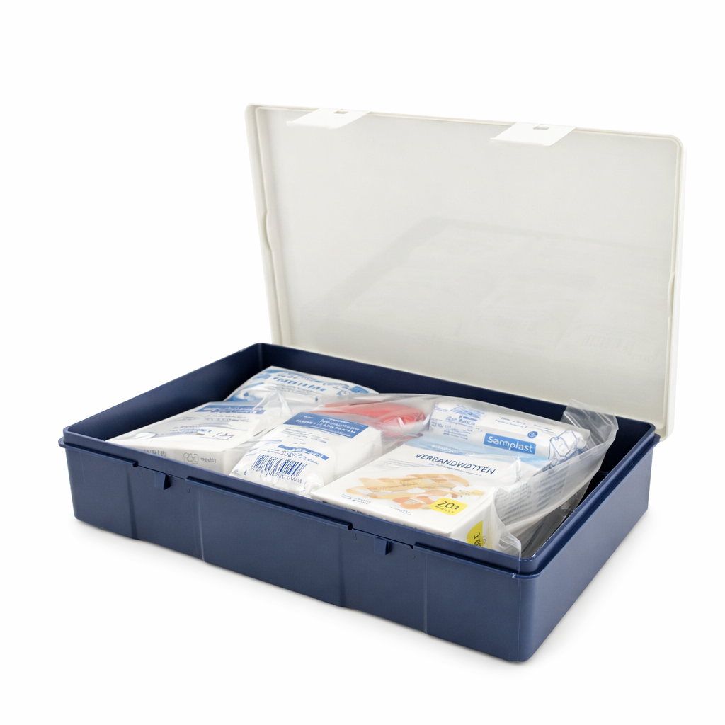 Sanaplast Førstehjælpssæt Plus – 48 dele til hjemmet, bilen og nødsituationer