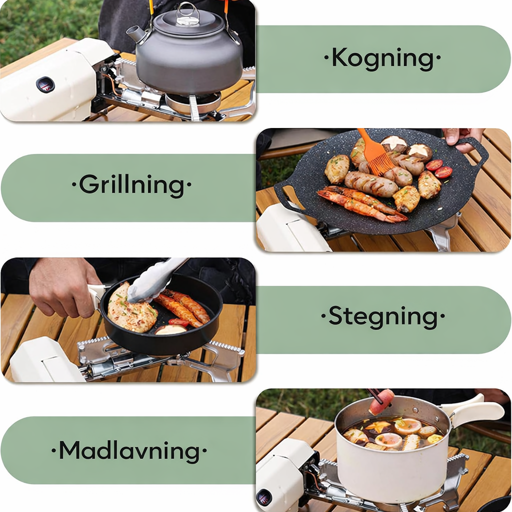 SurvivalPro foldbart campingkomfur – bærbart gaskomfur 2600W