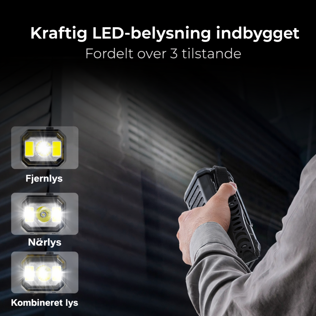 Nødradio Ultra med langtidsholdbar powerbank (10.000 mAH)