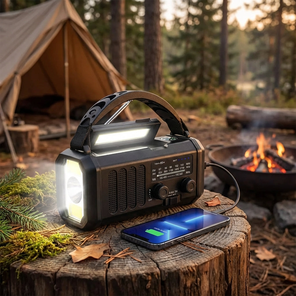 Nødradio Ultra med langtidsholdbar powerbank (10.000 mAH)