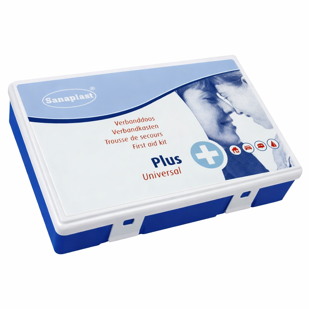 Sanaplast Førstehjælpssæt Plus – 48 dele til hjemmet, bilen og nødsituationer